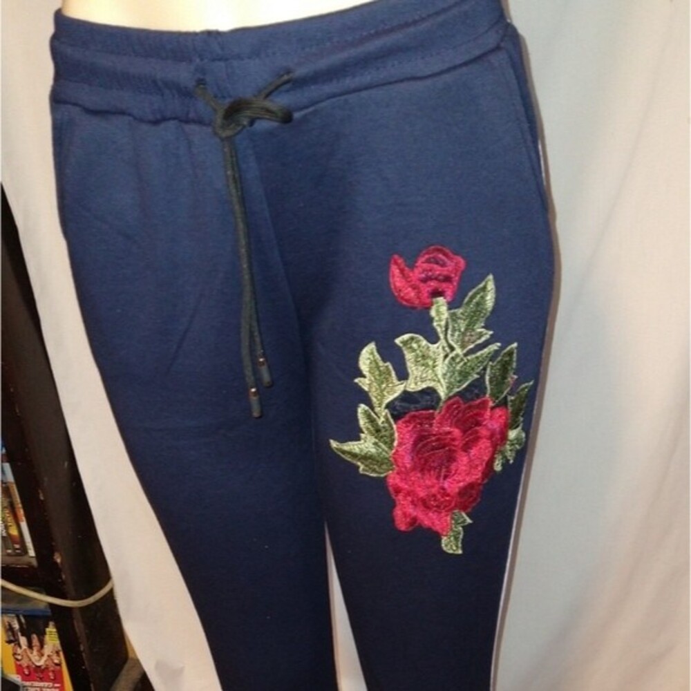 Sweats with Roses Blue S/M - Picture 6 of 9